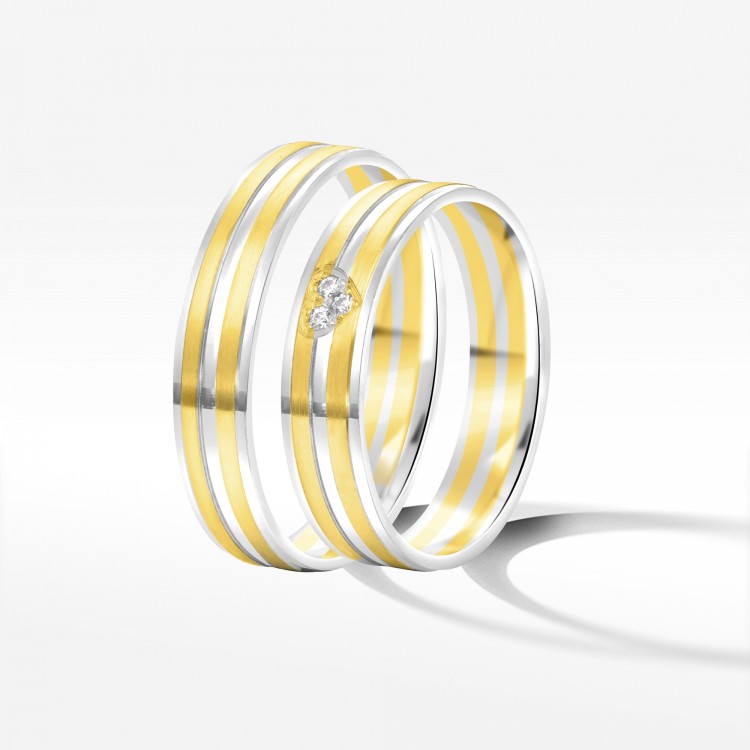 Obrączki ślubne z dwukolorowego złota 4.5mm