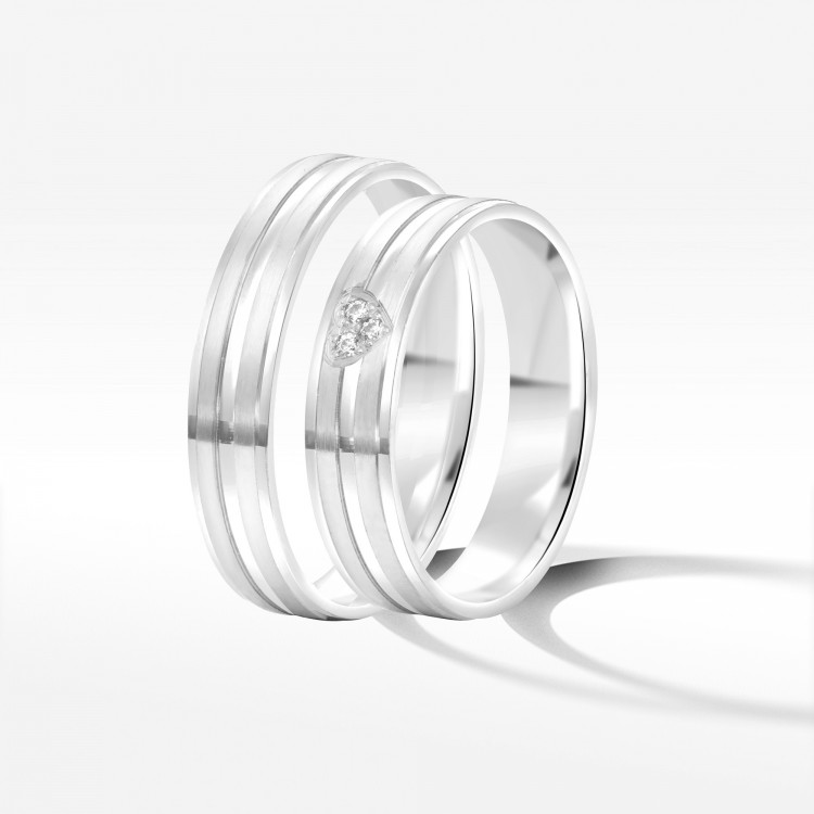 Obrączki ślubne z białego złota 4.5mm
