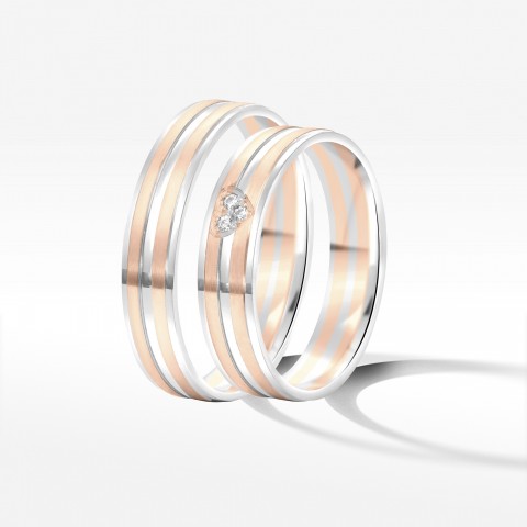 Obrączki ślubne z dwukolorowego złota 4.5mm