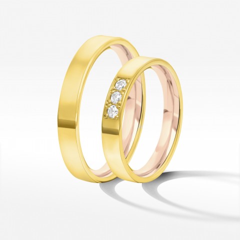 Obrączki ślubne z dwukolorowego złota 3.7mm