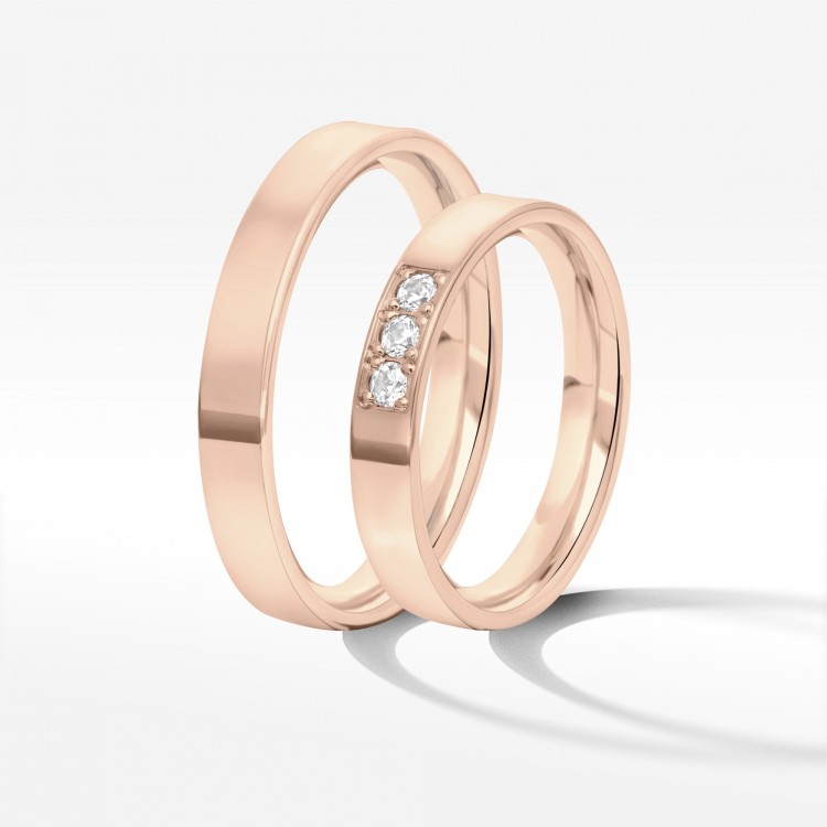 Obrączki ślubne z różowego złota 3.7mm
