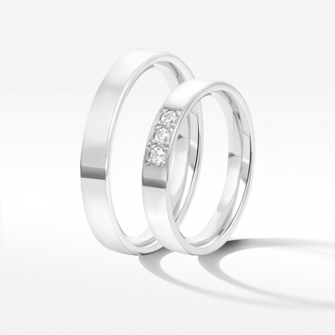 Obrączki ślubne z białego złota 3.7mm