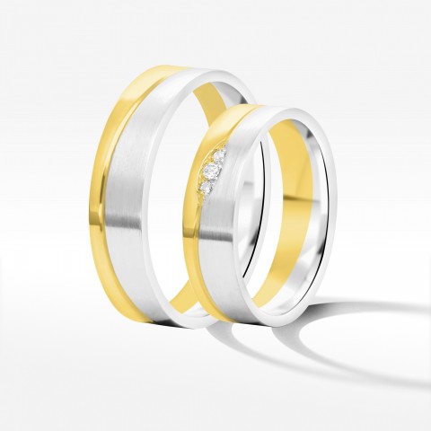 Obrączki ślubne z dwukolorowego złota 5.5mm