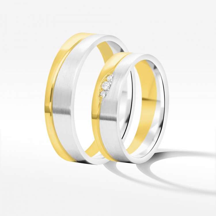 Obrączki ślubne z dwukolorowego złota 5.5mm
