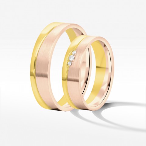 Obrączki ślubne z dwukolorowego złota 5.5mm