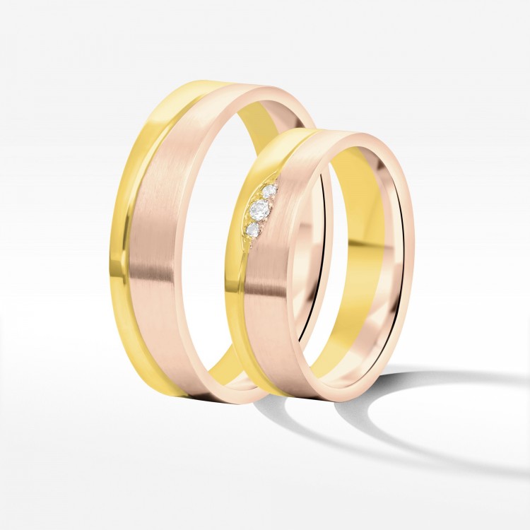 Obrączki ślubne z dwukolorowego złota 5.5mm