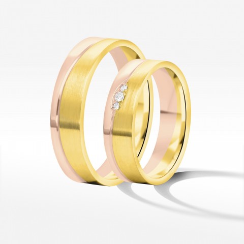Obrączki ślubne z dwukolorowego złota 5.5mm