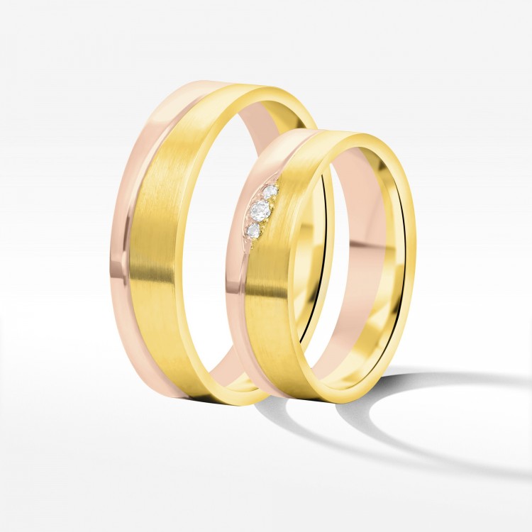 Obrączki ślubne z dwukolorowego złota 5.5mm