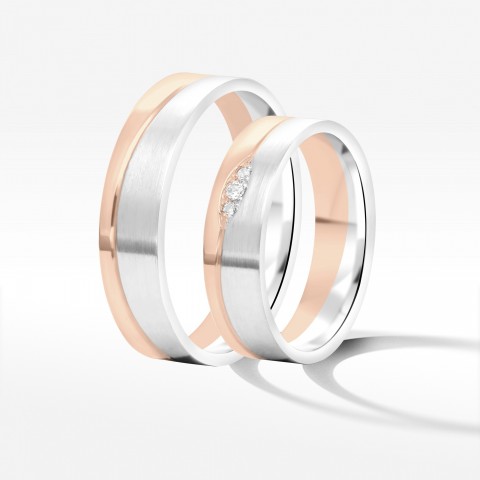 Obrączki ślubne z dwukolorowego złota 5.5mm