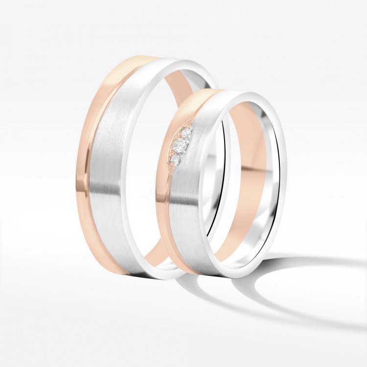 Obrączki ślubne z dwukolorowego złota 5.5mm