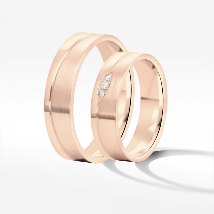 Obrączki ślubne z różowego złota 5.5mm