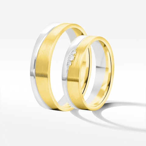 Obrączki ślubne z dwukolorowego złota 5.5mm