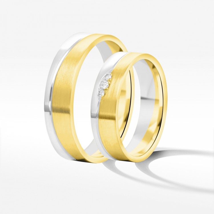 Obrączki ślubne z dwukolorowego złota 5.5mm