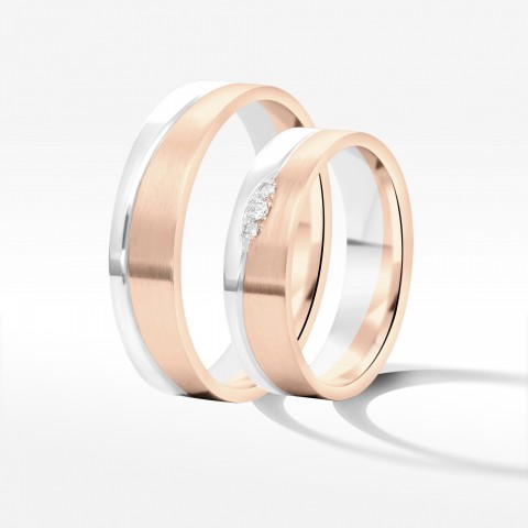 Obrączki ślubne z dwukolorowego złota 5.5mm