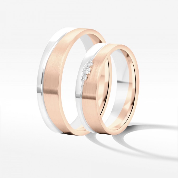 Obrączki ślubne z dwukolorowego złota 5.5mm