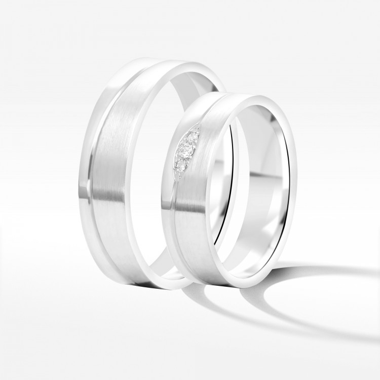 Obrączki ślubne z białego złota 5.5mm