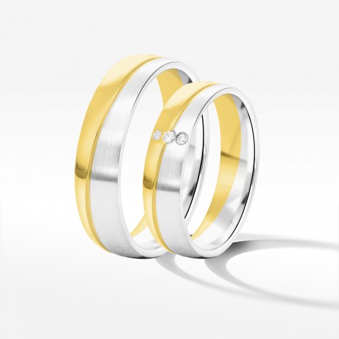 Obrączki ślubne z dwukolorowego złota 5mm