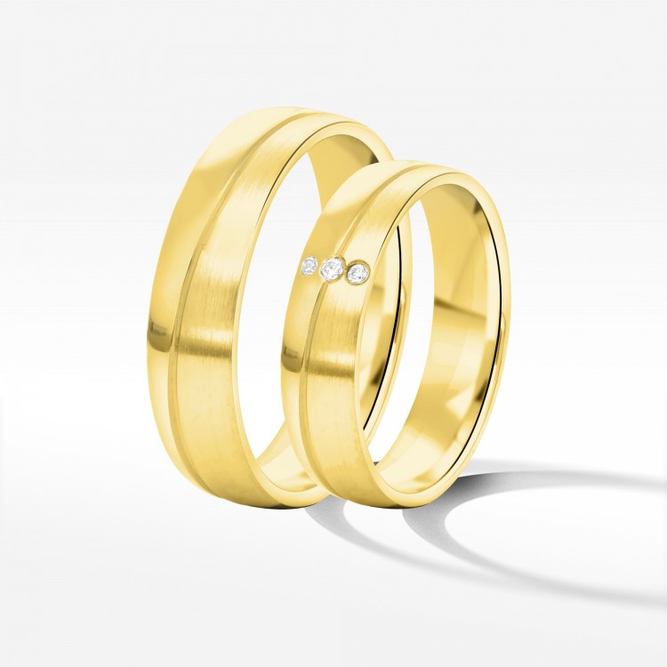 Obrączki ślubne z żółtego złota 5mm