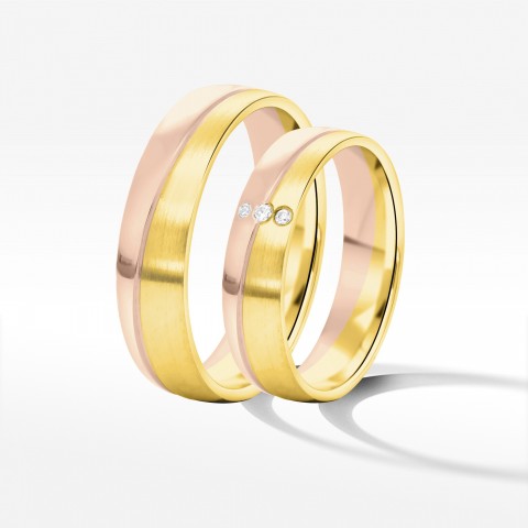 Obrączki ślubne z dwukolorowego złota 5mm