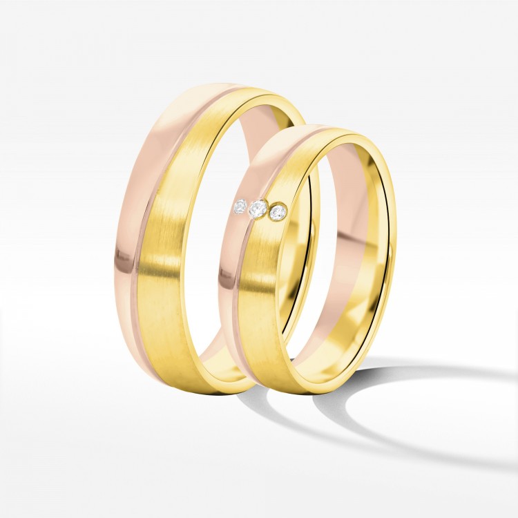 Obrączki ślubne z dwukolorowego złota 5mm