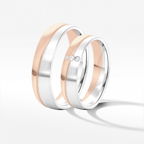 Obrączki ślubne z dwukolorowego złota 5mm