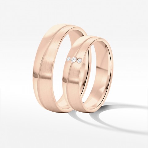 Obrączki ślubne z różowego złota 5mm