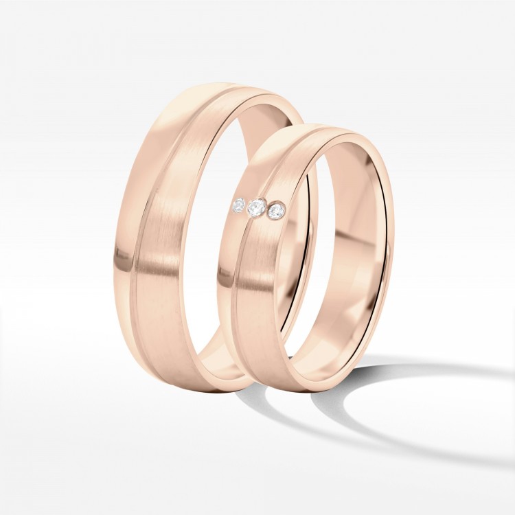 Obrączki ślubne z różowego złota 5mm