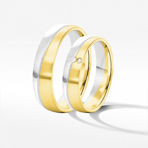 Obrączki ślubne z dwukolorowego złota 5mm