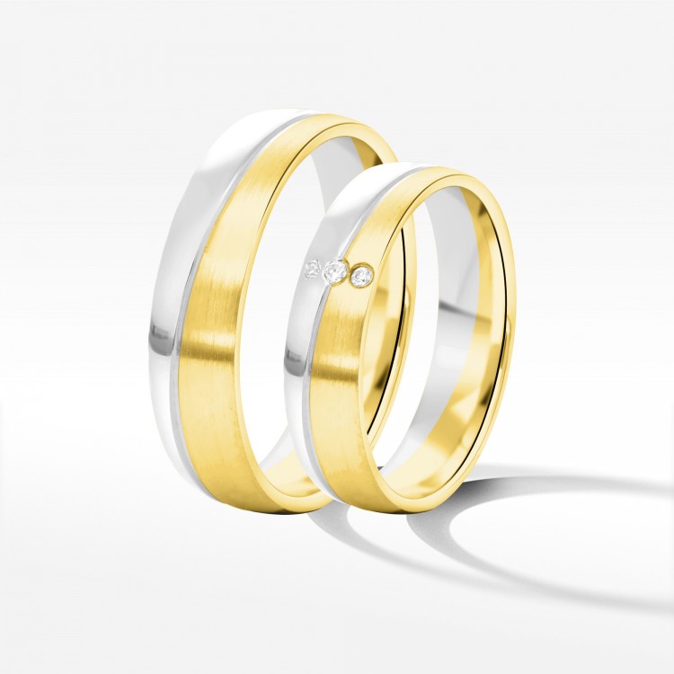 Obrączki ślubne z dwukolorowego złota 5mm