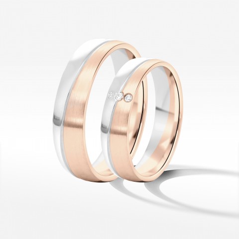 Obrączki ślubne z dwukolorowego złota 5mm