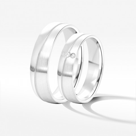 Obrączki ślubne z białego złota 5mm