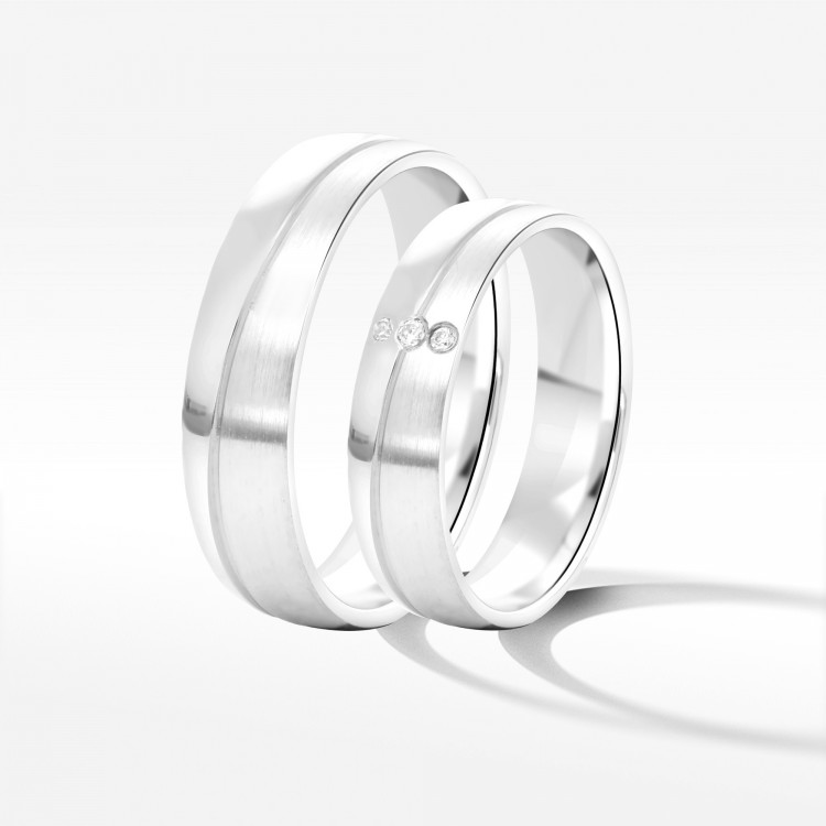 Obrączki ślubne z białego złota 5mm