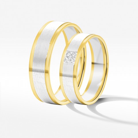 Obrączki ślubne z dwukolorowego złota 5.5mm