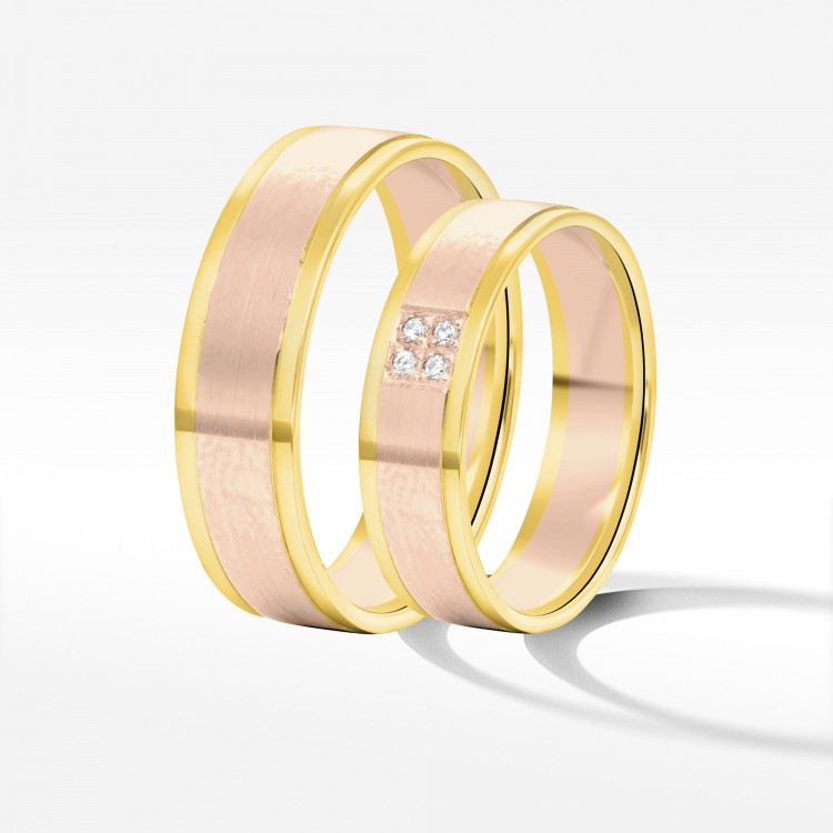 Obrączki ślubne z dwukolorowego złota 5.5mm