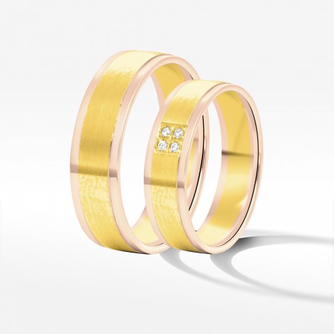 Obrączki ślubne z dwukolorowego złota 5.5mm