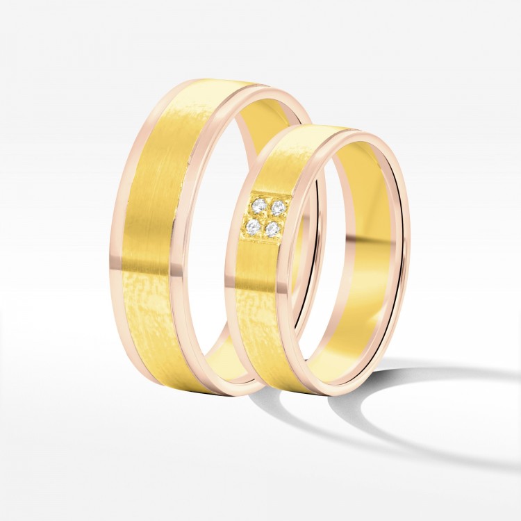 Obrączki ślubne z dwukolorowego złota 5.5mm