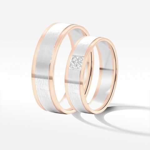 Obrączki ślubne z dwukolorowego złota 5.5mm