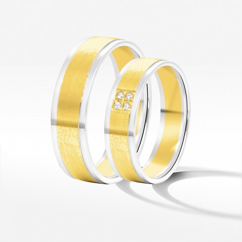 Obrączki ślubne z dwukolorowego złota 5.5mm