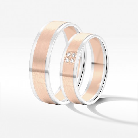 Obrączki ślubne z dwukolorowego złota 5.5mm