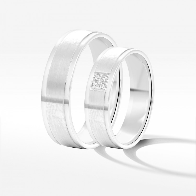 Obrączki ślubne z białego złota 5.5mm