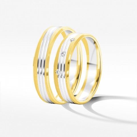 Obrączki ślubne z dwukolorowego złota 5mm