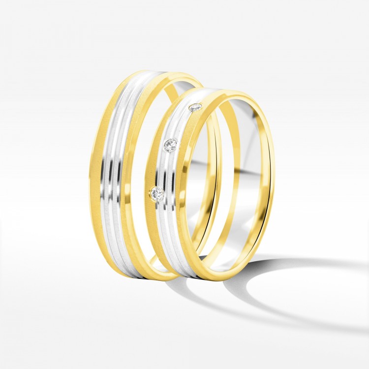 Obrączki ślubne z dwukolorowego złota 5mm