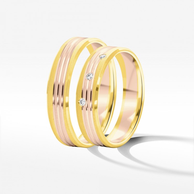 Obrączki ślubne z dwukolorowego złota 5mm