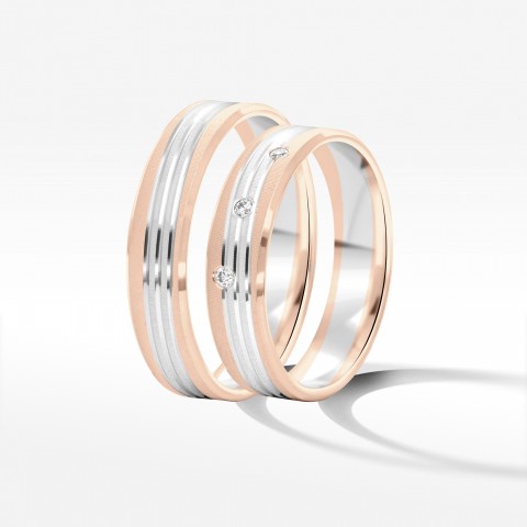 Obrączki ślubne z dwukolorowego złota 5mm