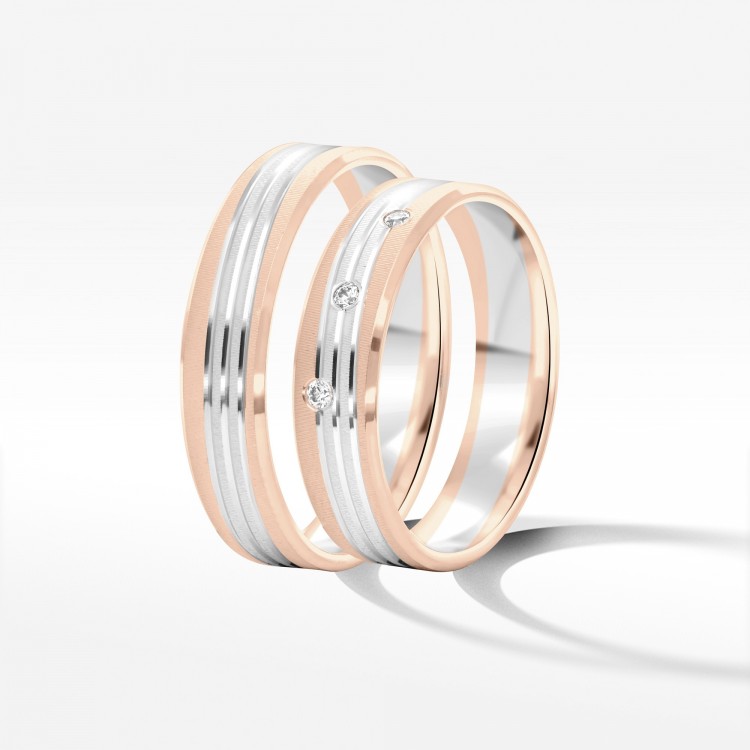 Obrączki ślubne z dwukolorowego złota 5mm