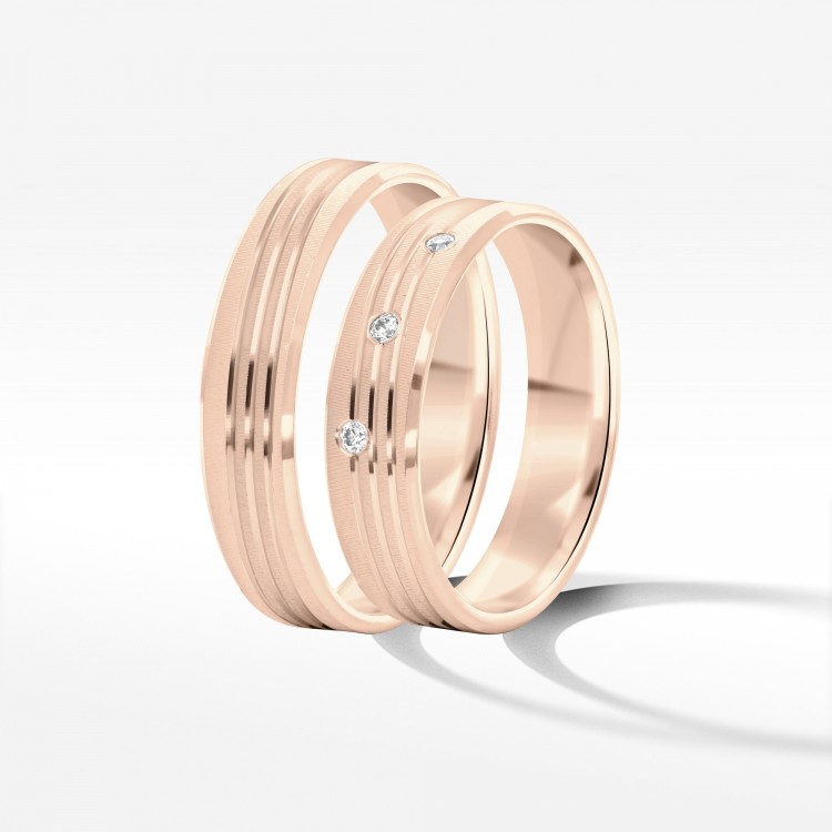 Obrączki ślubne z różowego złota 5mm