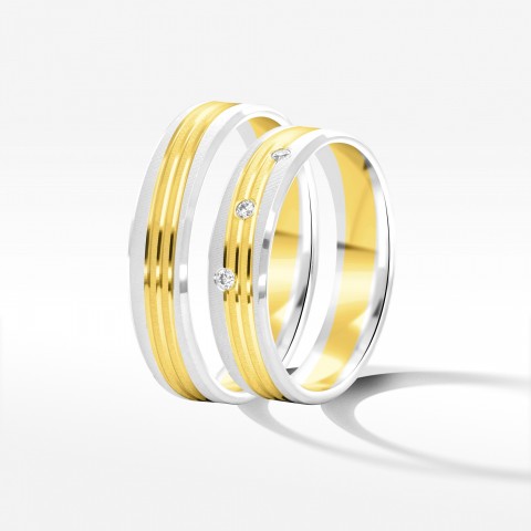 Obrączki ślubne z dwukolorowego złota 5mm