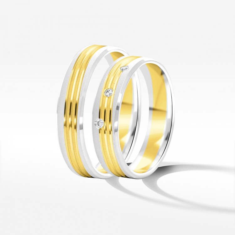 Obrączki ślubne z dwukolorowego złota 5mm