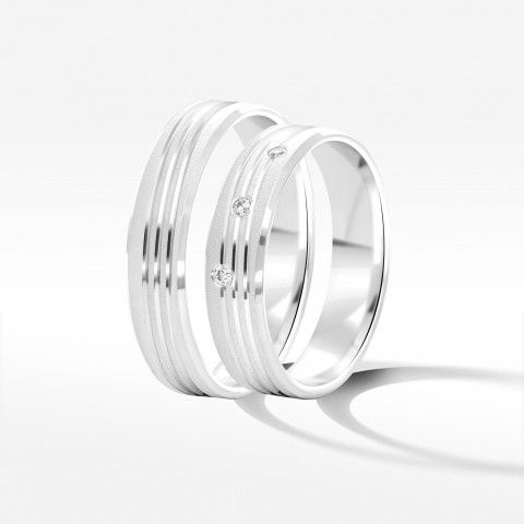 Obrączki ślubne z białego złota 5mm