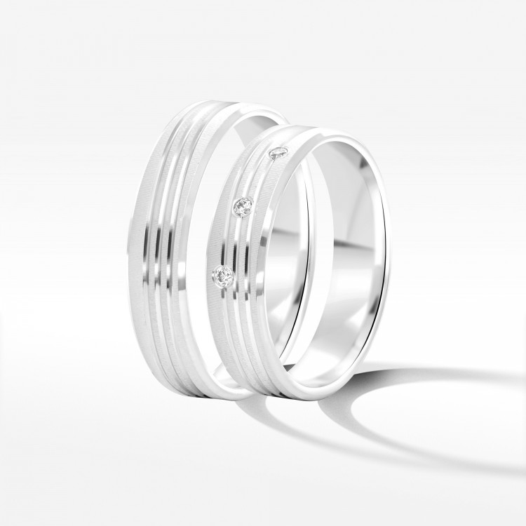 Obrączki ślubne z białego złota 5mm